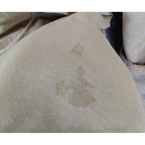 St Johns Bay Womens Jacket Large Beige Leather Suede Sherpa Lined Soft Washable - Picture 4 of 15